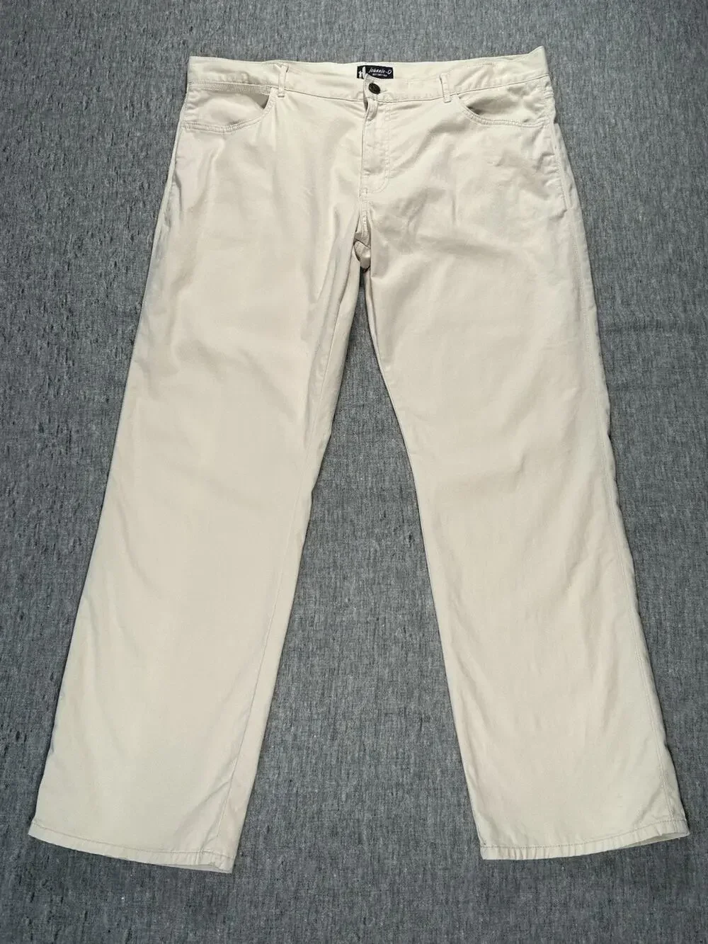 Johnnie-O Pants Mens 40x32 Off-White Straight Leg Stretch Beachy Coastal Prep